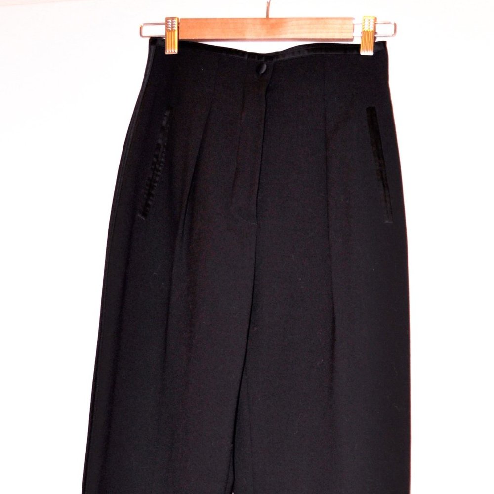 Escada Couture high waist satin trim trousers
